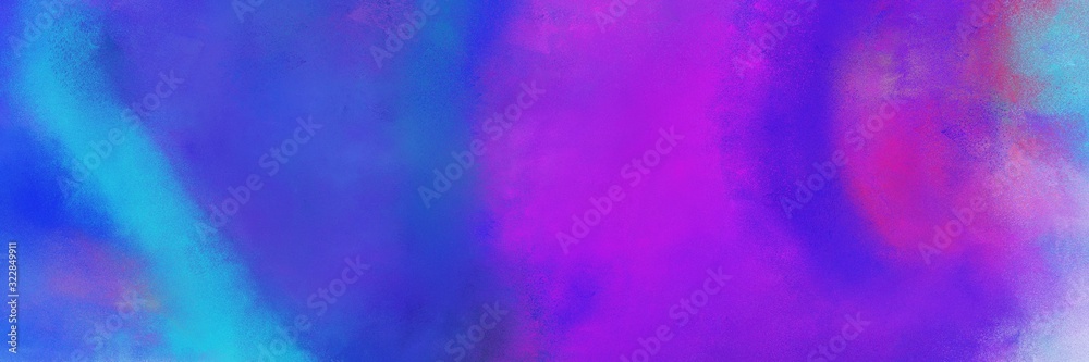 abstract painting background graphic with slate blue, medium orchid and medium turquoise colors and space for text or image. can be used as header or banner