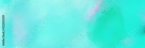 vintage abstract painted background with aqua marine, bright turquoise and pale turquoise colors and space for text or image. can be used as header or banner