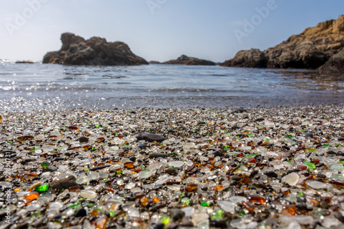 Fototapeta Naklejka Na Ścianę i Meble -  Glass Beach is a beach adjacent to MacKerricher State Park near Fort Bragg, California, that is abundant in sea glass.