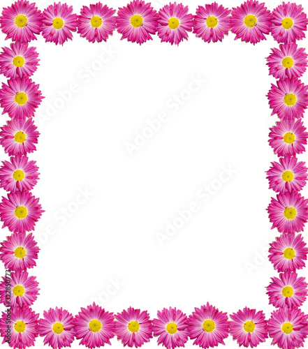 A pattern of pink gerbera flowers on a white background. Greeting card © Anna 