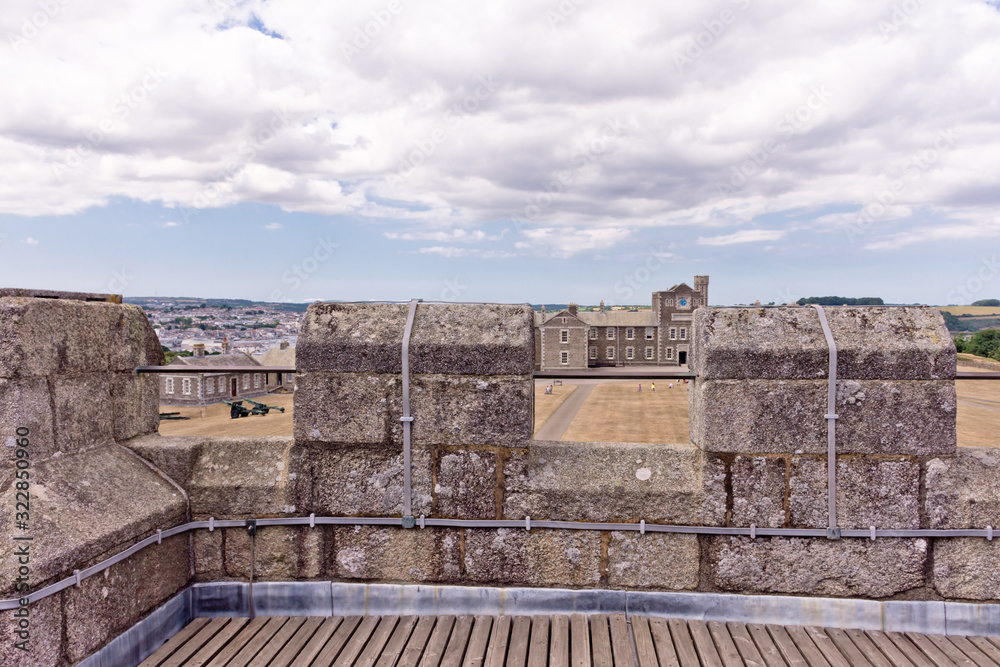 Top of the Pendennis Castle keep near Falmouth