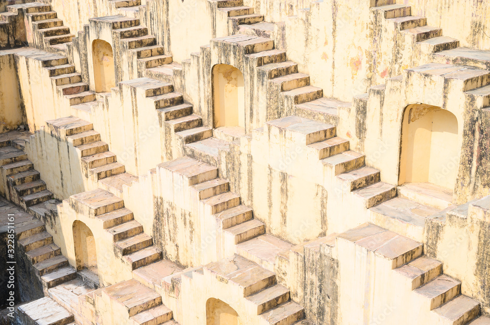 Panna Meena ka Kund step-well at Jaipur in Rajasthan state, India. Panna Meena ka Kund step-well at Jaipur in Rajasthan state, India.