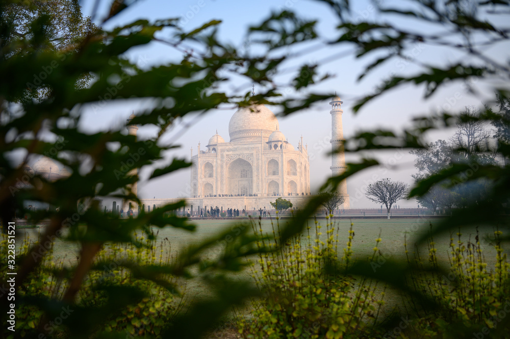 Morning view of Taj Mahal monument at Agra,Uttar pradesh, India