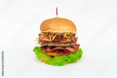 hamburger on white background