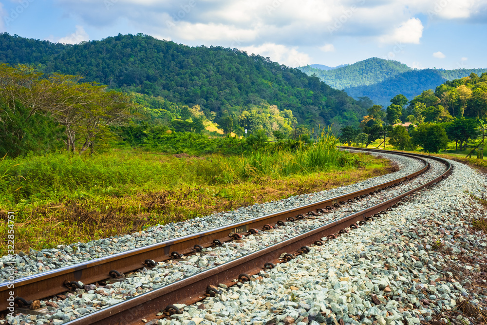 Fototapeta premium Railway in Countryside of Thailand