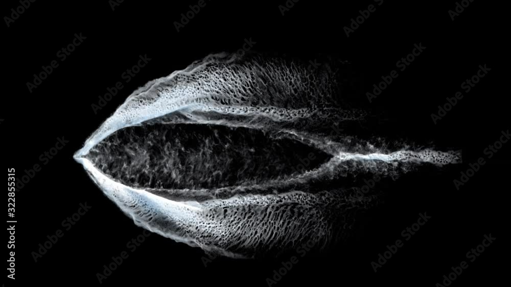 ship wake trail seamless loop texture with alpha, top view, isolated on black