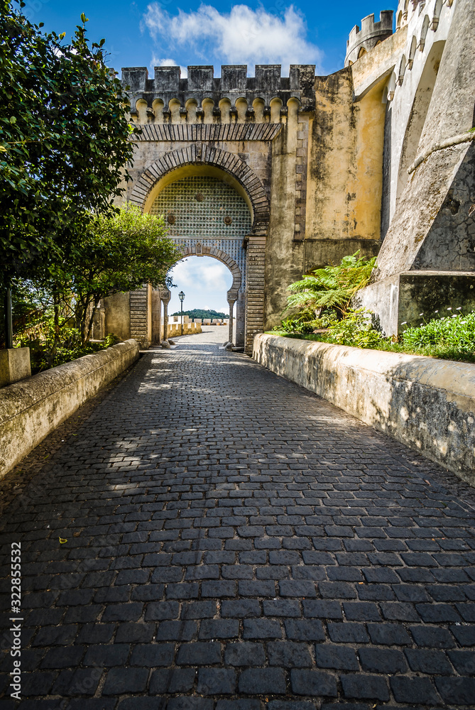 Obraz premium Portugal. Pena Palace in the municipality of Sintra, on the Portuguese Riviera.