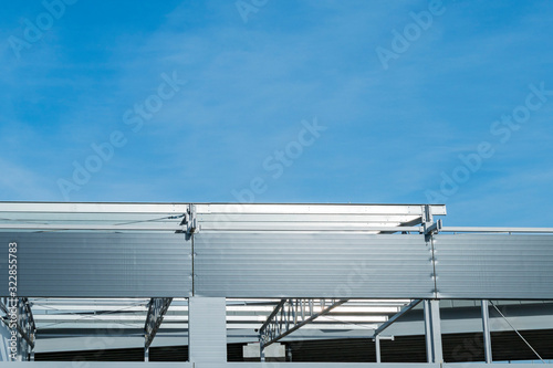 Fragment of a building under construction from sandwich panels