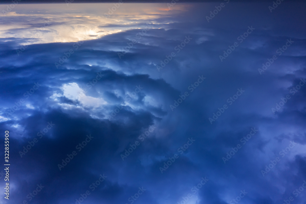 Aerial view of heavy thunderclouds over the forest of Karelia Aerial view of heavy thunderclouds over the forest of Karelia