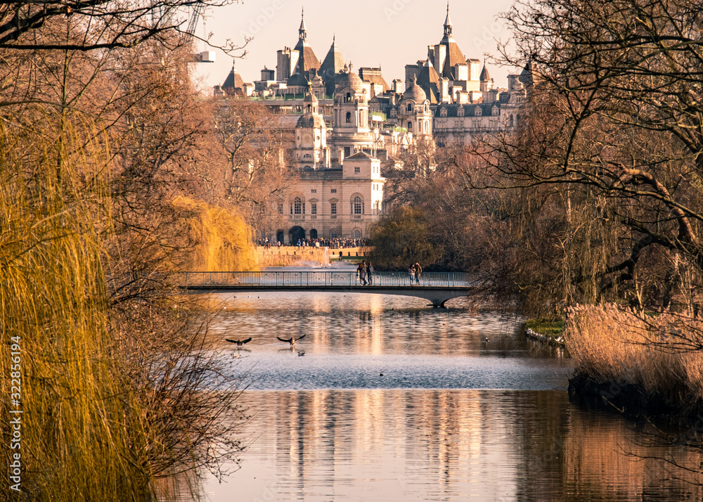 View of Whitehall from St James Park
