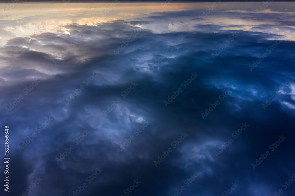 Aerial view of heavy thunderclouds over the forest of Karelia Aerial view of heavy thunderclouds over the forest of Karelia