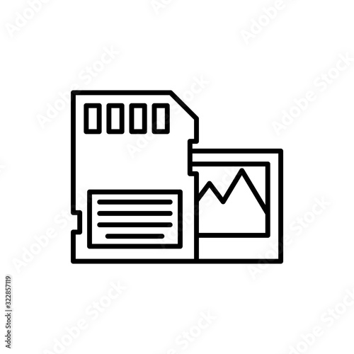 Memory Card Vector Icon style illustration Line Data Science EPS 10