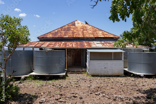 Old corrugated iron water tanks   photo