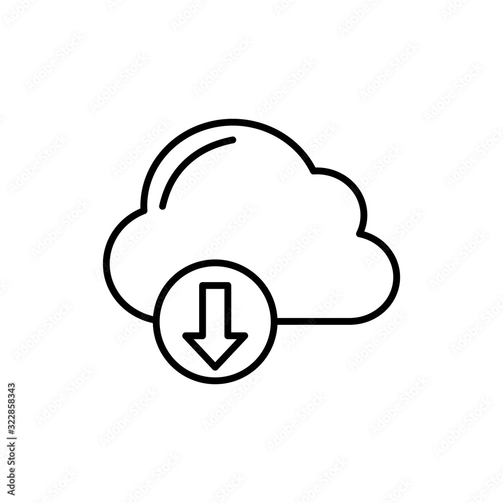 Cloud Download Vector Icon style illustration Line Data Science EPS 10 Cloud Download Vector Icon style illustration Line Data Science EPS 10
