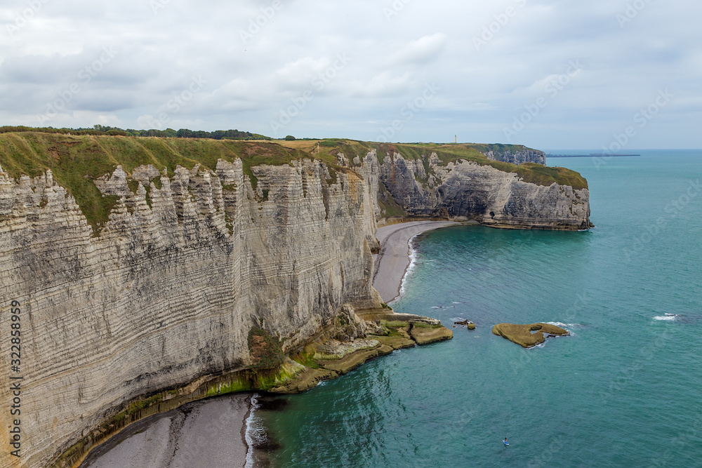 Etretat, France. Scenic view of the cliffs of the Alabaster coast