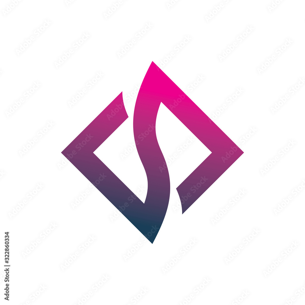 diamond color line infinity letter s logo design diamond color line infinity letter s logo design