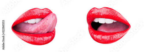 Fotografie, Obraz Isolated lip, sensual lips