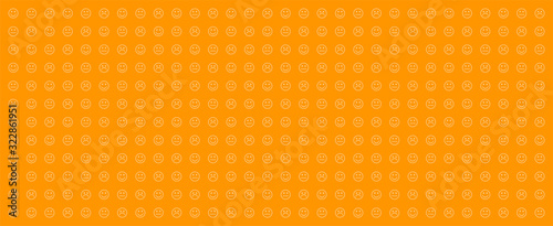 Seamless background with happy, neutral, and sad emojis in yellow color