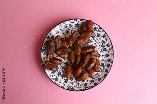 Moroccan dates in color background