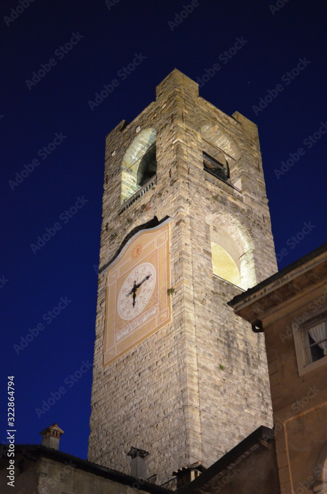 ITALY, LOMBARDY, BERGAMO (CITTA ALTA) - 05.02.2020: Bergamo Citta Alta, Piazza Vecchia