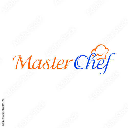 Kitchen chef logo template. Logo with illustration of chef cap. Clean and modern style. Chef cap icon.