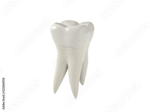 Fotografi 3d illustration of simple molar tooth.