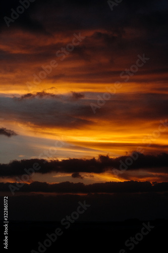cloudy sunset colourful orange red sky