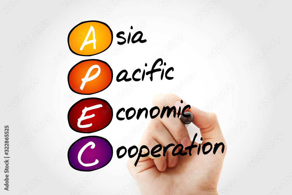 Fototapeta premium APEC - Asia Pacific Economic Cooperation, business concept background