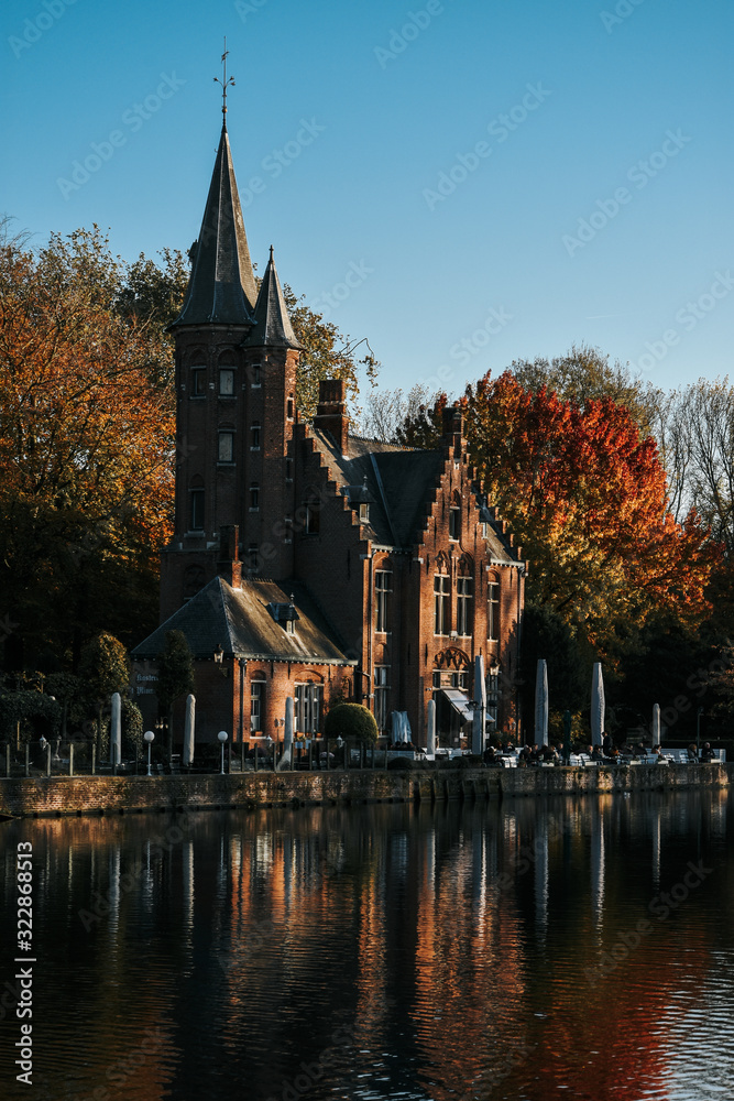 old church autumn light