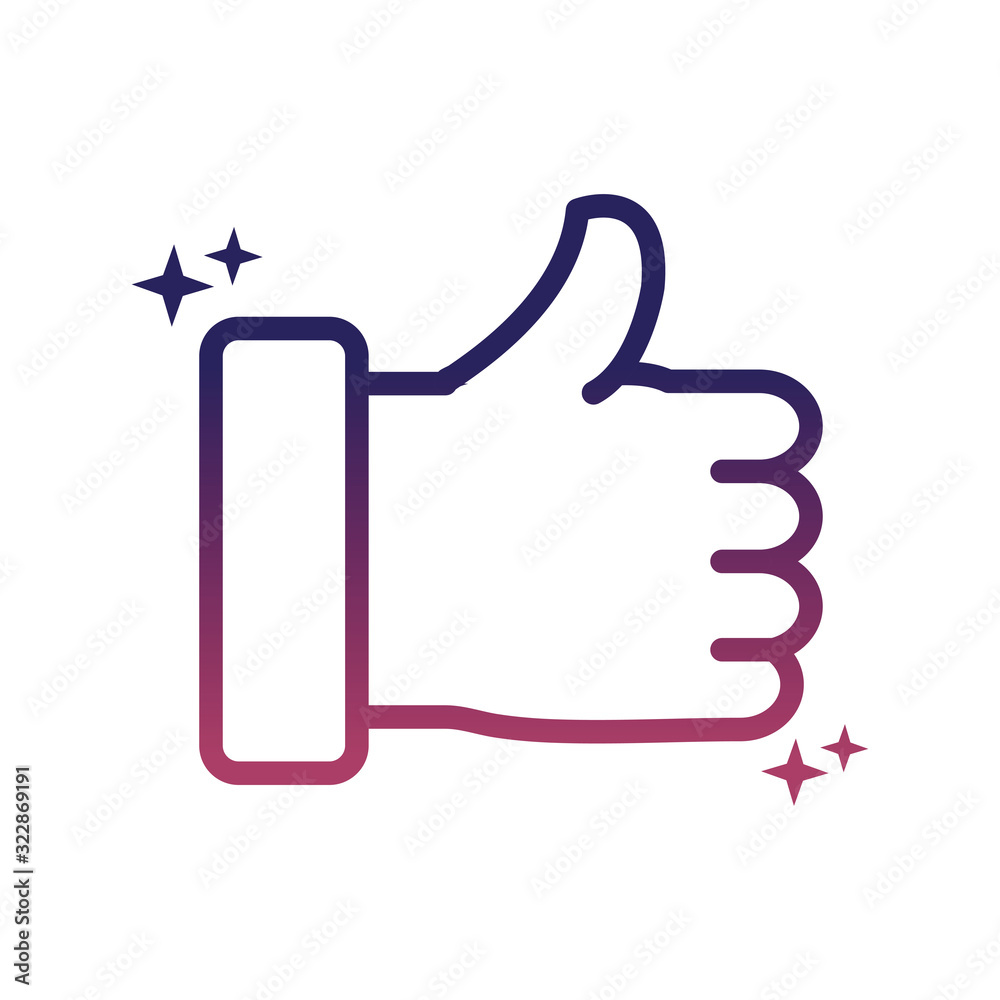 hand like approve social media gradient style icon