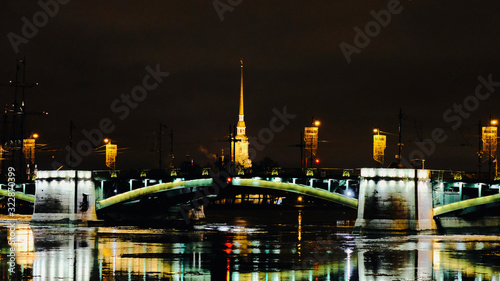 Birzhevoy Bridge across the Neva in St. Petersburg
