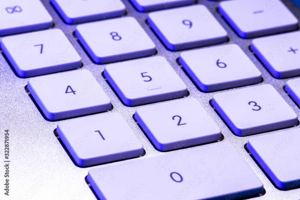 Chiffres d'un clavier numérique en gros plan - Code - Mot de passe Chiffres d'un clavier numérique en gros plan - Code - Mot de passe
