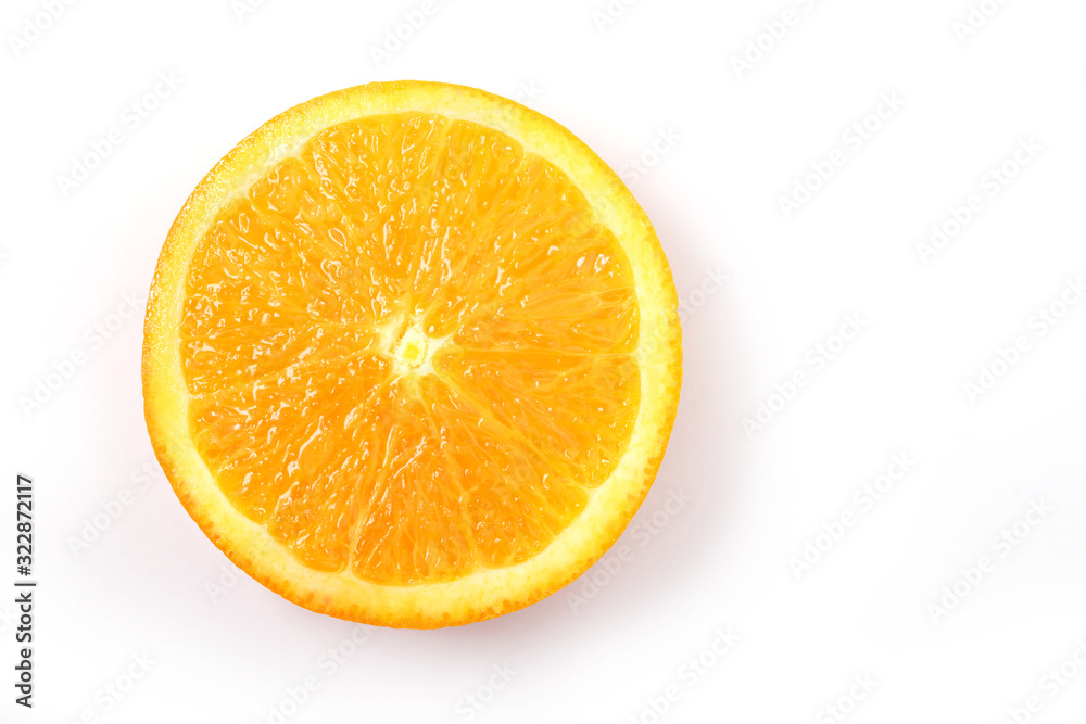 sliced orange on a white background sliced orange on a white background