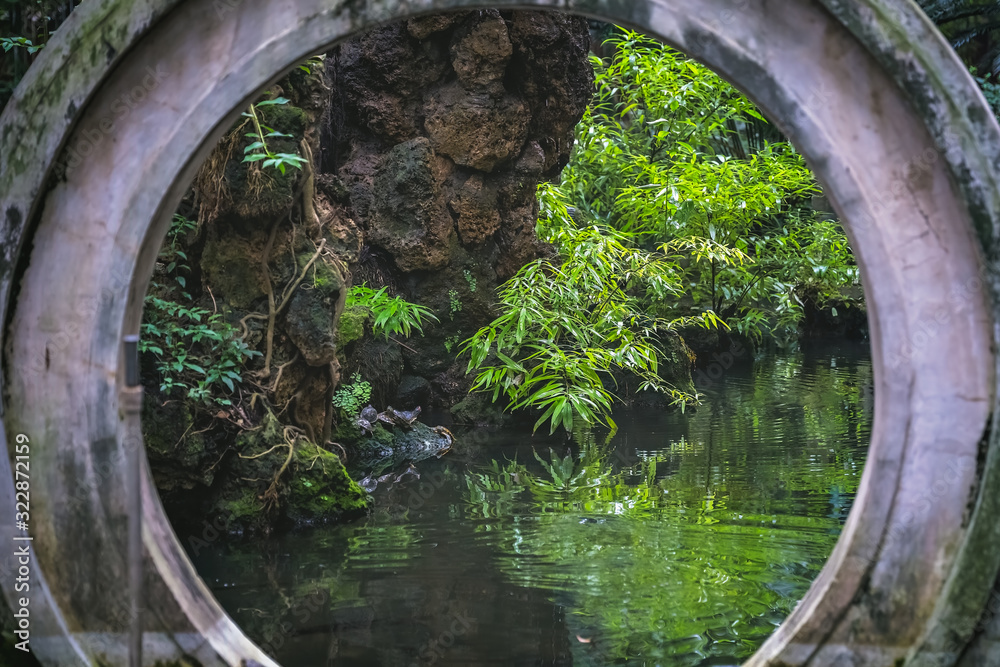 View of a traditional Chinese garden