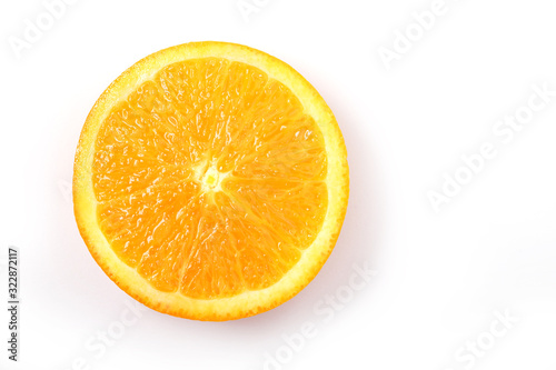 sliced orange on a white background