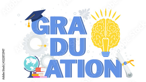 Word graduation typography vector concept