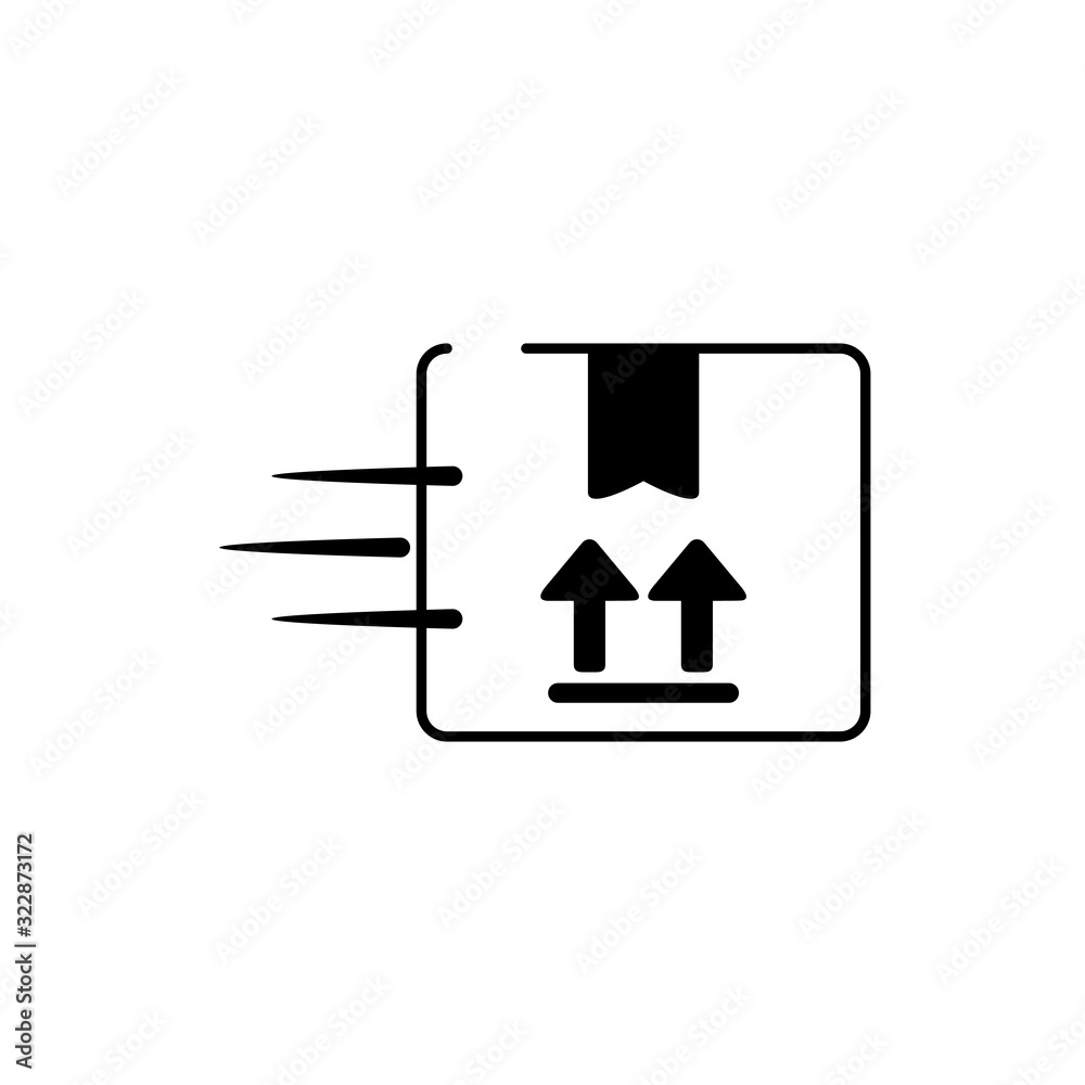 cardboard box fragile goods fast cargo delivery line style icon cardboard box fragile goods fast cargo delivery line style icon