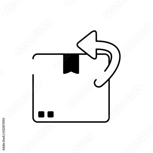 cardboard box sending cargo delivery line style icon
