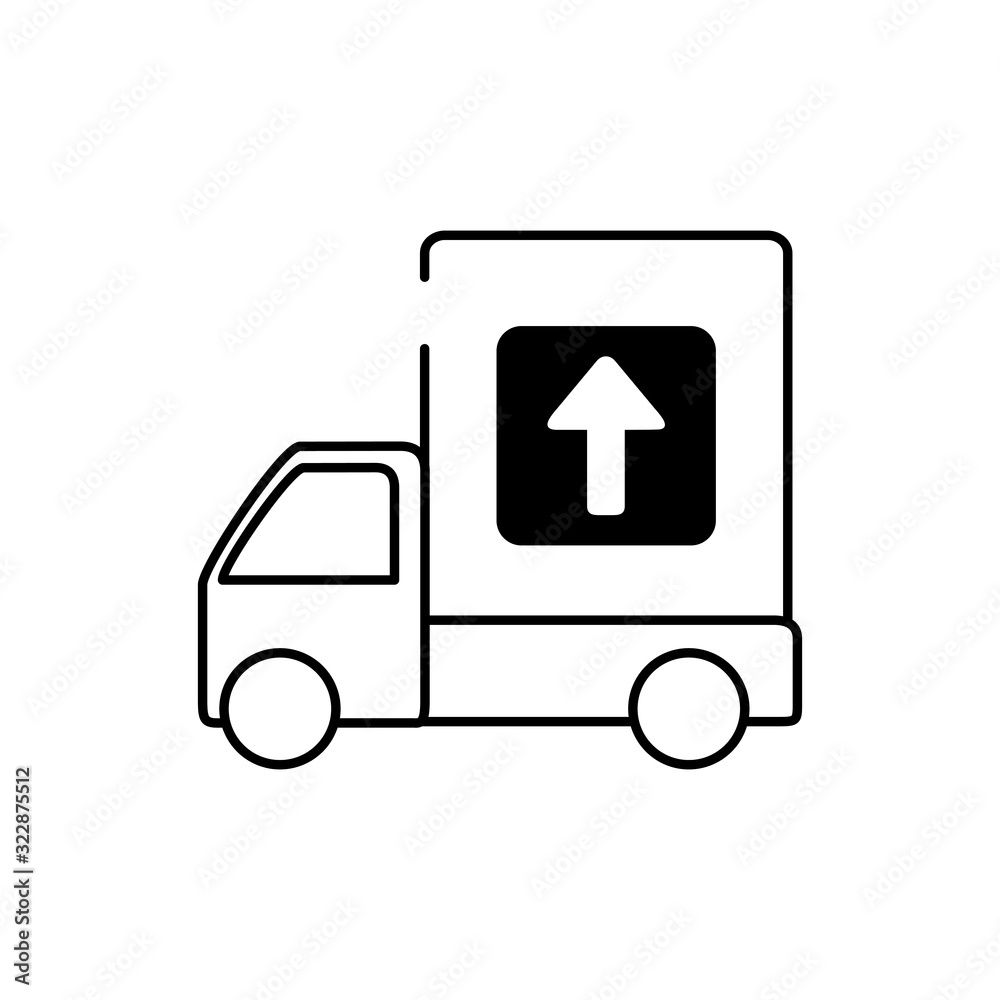 truck merchandise transport cargo delivery line style icon truck merchandise transport cargo delivery line style icon