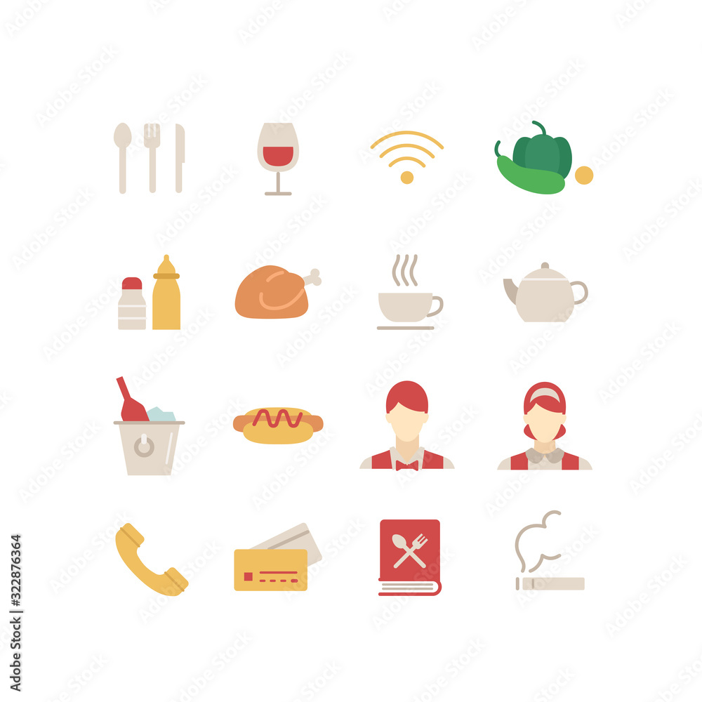 RESTAURANT ICON SET