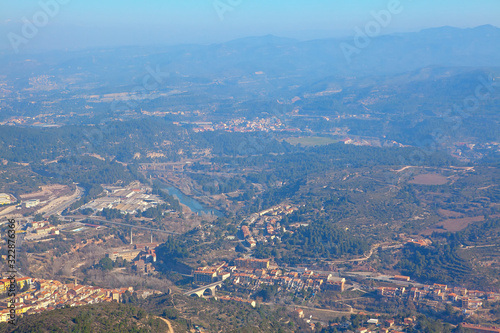 panoramic view of Monistrol de Montserrat in Catalunya 