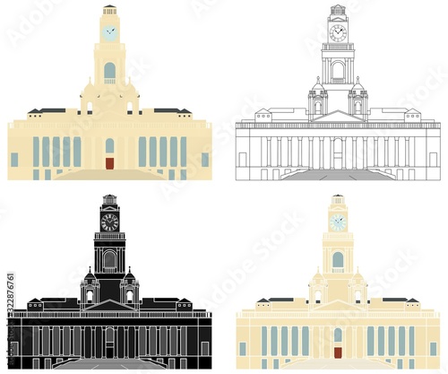 Portsmouth Guildhall in front view