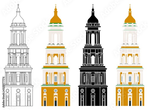 Great Lavra Bell Tower in front view