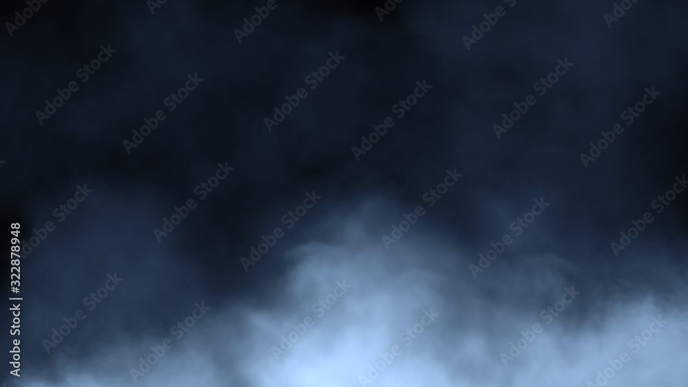 Blur Smoke on the floor . Isolated black background . Misty fog effect texture overlays for text or space.