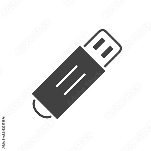 office flash drive backup stationery supply silhouette on white background
