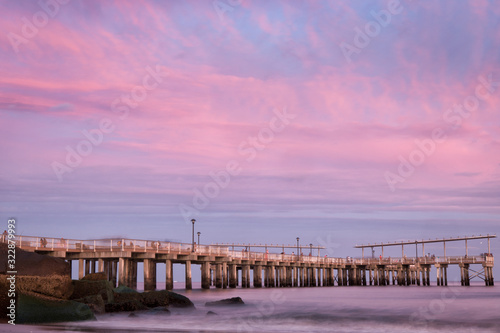 Pastel Sunset Sky on Coney Island Pier