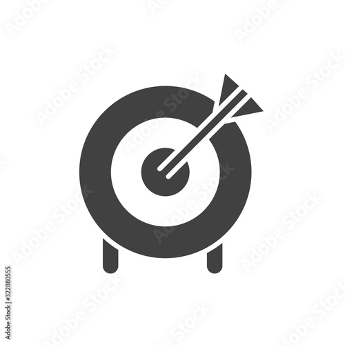 office target arrow strategy business silhouette on white background