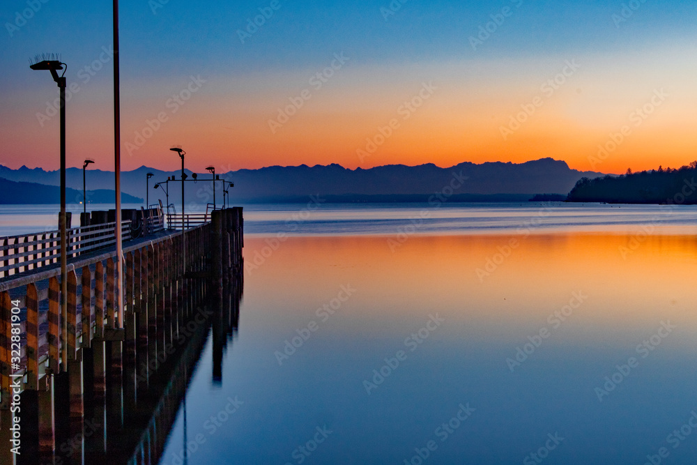 Starnberger See im Abendrot