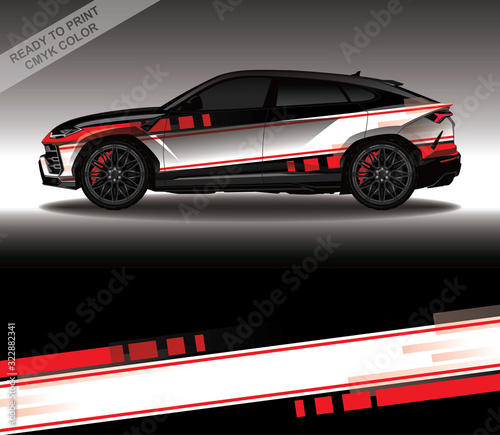 Car wrap decal design vector  custom livery race rally car vehicle sticker and tinting.