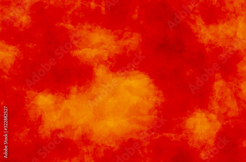 Digital textured background in red and orange tones. Chaotic brush strokes of paint on wall. Creative backdrop